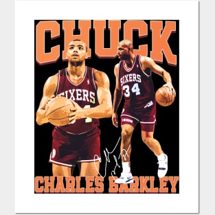 Charles Barkley The Chuck Basketball Legend Signature Vintage Retro 80s 90s Bootleg Rap Style Posters and Art